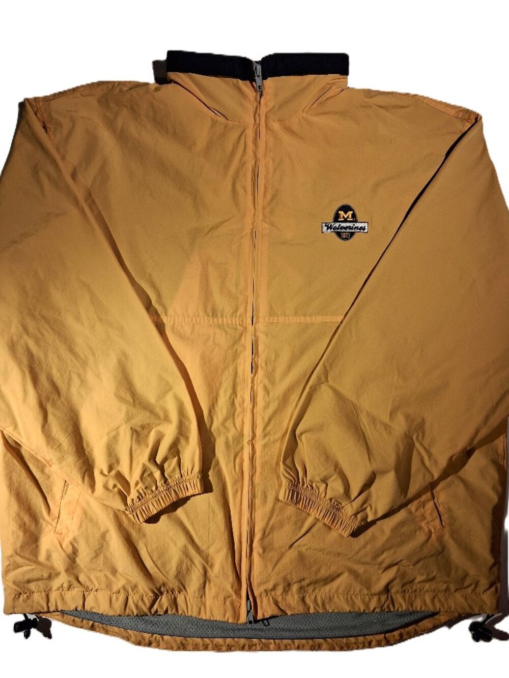 Michigan Wolverines J America Full Zip Jacket Yellow Y2K Large NCAA VTG